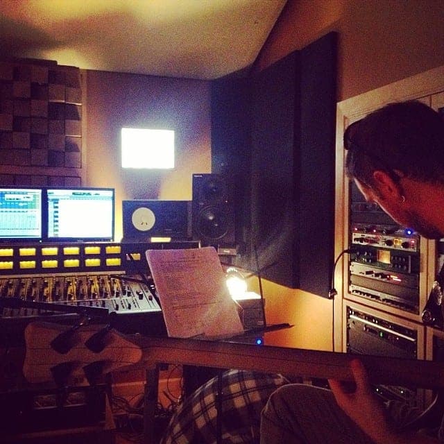 Brett in the recording studio